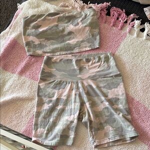 Aerie Camouflage Bandeau and Shorts Set